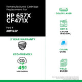 Clover imaging group Clover Remanufactured Toner Cartridge Replacement for HP CF471X (HP 657X) High Yield | Cyan