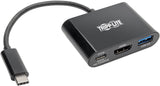 Tripp Lite USB C to HDMI Multiport Adapter Converter w/USB Hub PD Charging USB Type C 4K @ 30Hz Thunderbolt 3 Black (U444-06N-H4UB-C) HDMI, USB-A, PD Charging