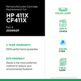 Clover imaging group Clover Remanufactured Toner Cartridge Replacement for HP CF411X (HP 410X) | Cyan | High Yield 5000 Cyan
