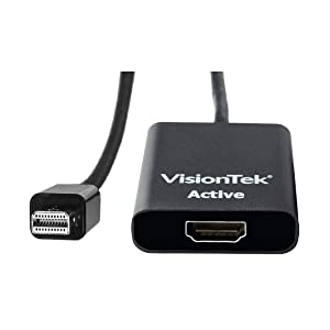 VisionTek Mini DisplayPort to HDMI 4K Active Adapter, Male to Female, for MacBook Pro, Macbook Air, Mac Mini, Microsoft Surface Pro 3/4, Desktop Graphics and More (900691) HDMI (4K) Active Adapter