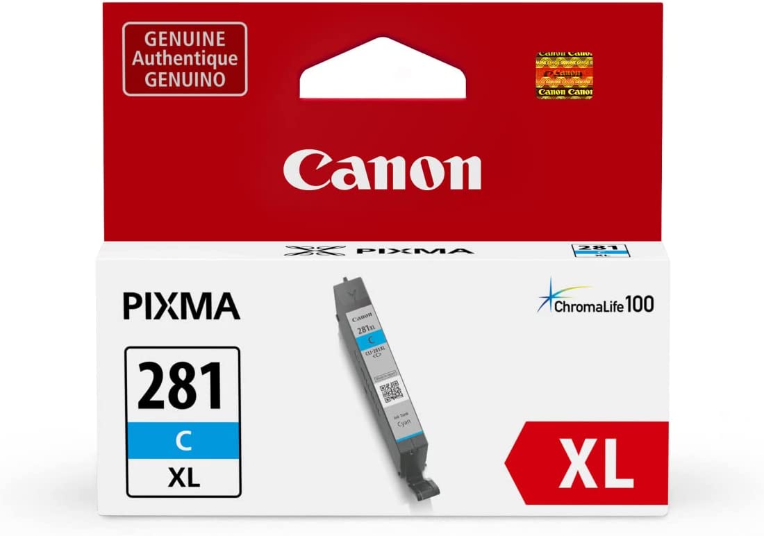 Canon CLI-281XL CYAN Compatible to TR7520,TR8520,TR8620,TS6120,TS6220,TS6320,TS702,TS8120,TS8220,TS8320,TS9120,TS9520 Printers Cyan XL Ink