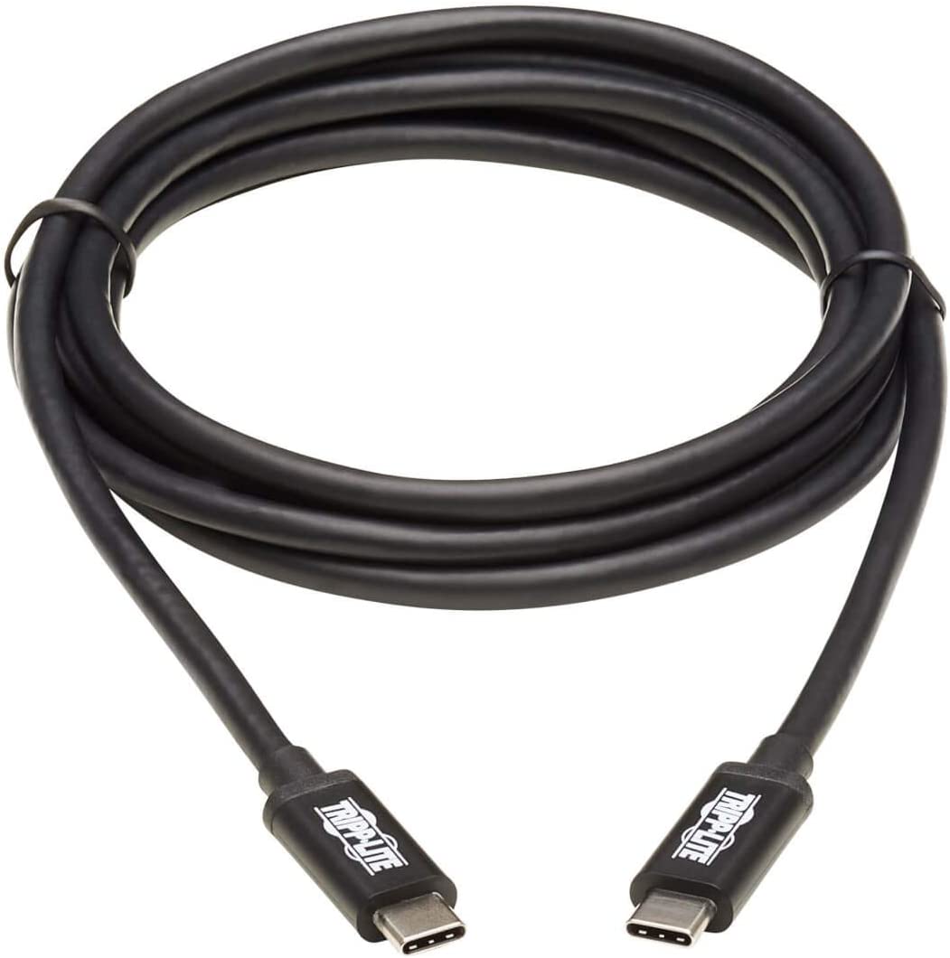 Tripp Lite Thunderbolt 3 Cable 20 Gbps Passive 5A 100W PD 4K USB C M/M 2M (MTB3-02M-5A-B)