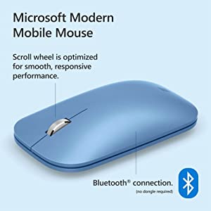 Microsoft Wireless Bluetooth Mouse (2022), Sculpted Design for Ultimate Comfort and Smooth Scrolling, up to 1 Year of Battery Life, 2.4G Range, Sapphire Color