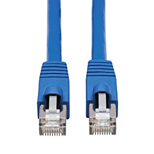 Tripp Lite Cat6a 10G Ethernet Cable, PoE, CMR-LP, Snagless F/UTP Network Patch Cable (RJ45 M/M), Blue, 3 ft. (N261P-003-BL)