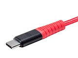 Monoprice Durable USB 2.0 Type-C Charge and Sync Kevlar Reinforced Nylon-Braid Cable - 6 Feet - Red, 5A/100W, High-Strength Aluminum Connectors - AtlasFlex Series Red 6 Feet