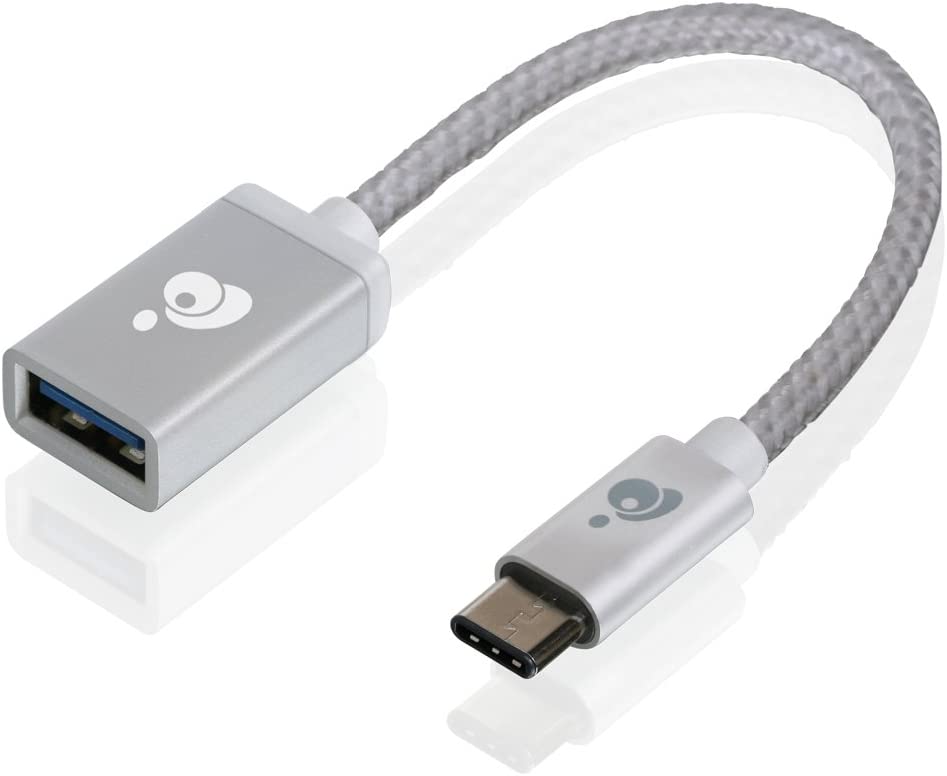 IOGEAR Charge &amp; Sync USB-C to USB Type-A Adapter, Silver, G2LU3CAF10-SIL