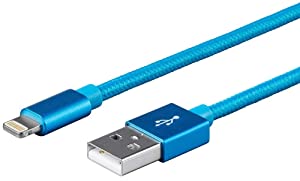 Monoprice Apple MFi Certified Lightning to USB Charge &amp; Sync Cable - 3 Feet - Blue Compatible with iPhone X 8 8 Plus 7 7 Plus 6s 6 SE 5s, iPad, Pro, Air 2 - Palette Series 3 Feet Blue