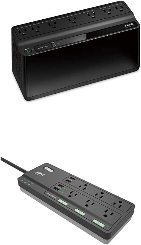 APC Bundle - 600VA UPS Battery Backup, and Compatible with Alexa Smart Plug WiFi Power Strip with USB Ports