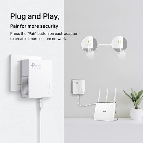 TP-Link Powerline Ethernet Adapter Starter Kit - AV1000 Gigabit Port, Plug&amp;Play, Ethernet Over Power, Nano Size, Ideal for Smart TV, Online Gaming, Wired Connection Only (TL-PA7017 KIT)