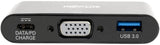 Tripp Lite USB C to VGA Multiport Adapter with USB-A Hub and PD Charging 1080p, USB 3.1 Gen 1, Thunderbolt 3 Black VGA, USB-A, PD Charging