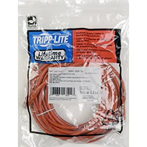 Tripp Lite N201-025-OR Cat6 Gigabit Snagless Molded Patch Cable (RJ45 M/M), 25-ft. - Orange 25-ft. Orange