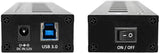 Vantec 10-Port USB 3.0 Hub, Aluminum, Full Powered, Mountable, with All Ports Data &amp; Charging Up to 1.5A, BC 1.2, Premium 12V/5A, 60W Power Adapter (UGT-AH110U3-BK),Black