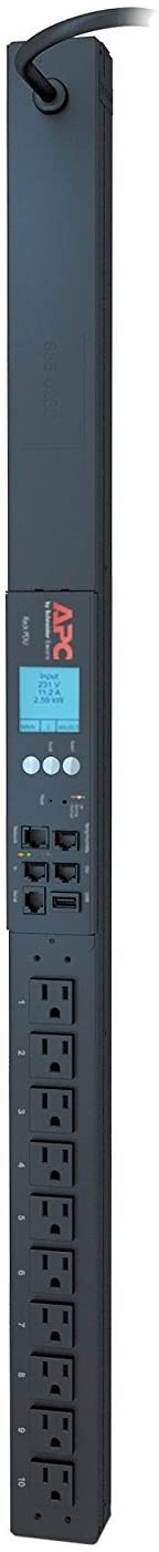 APC Rack Mount PDU, Metered 100V-120V/15A, (16) Outlets, 0U Vertical Rackmount (AP8831) Metered 15A Vertical Mount