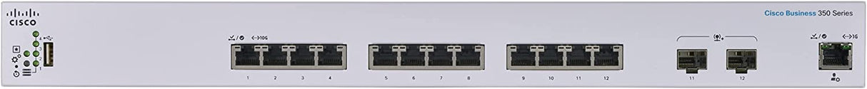 Cisco Business CBS350-12XT Managed Switch | 12 Port 10GE | 2x10G SFP+ Shared | Limited Lifetime Hardware Warranty (CBS350-12XT-NA) 12-port 10GE / 2 x 10G SFP+ (Shared)