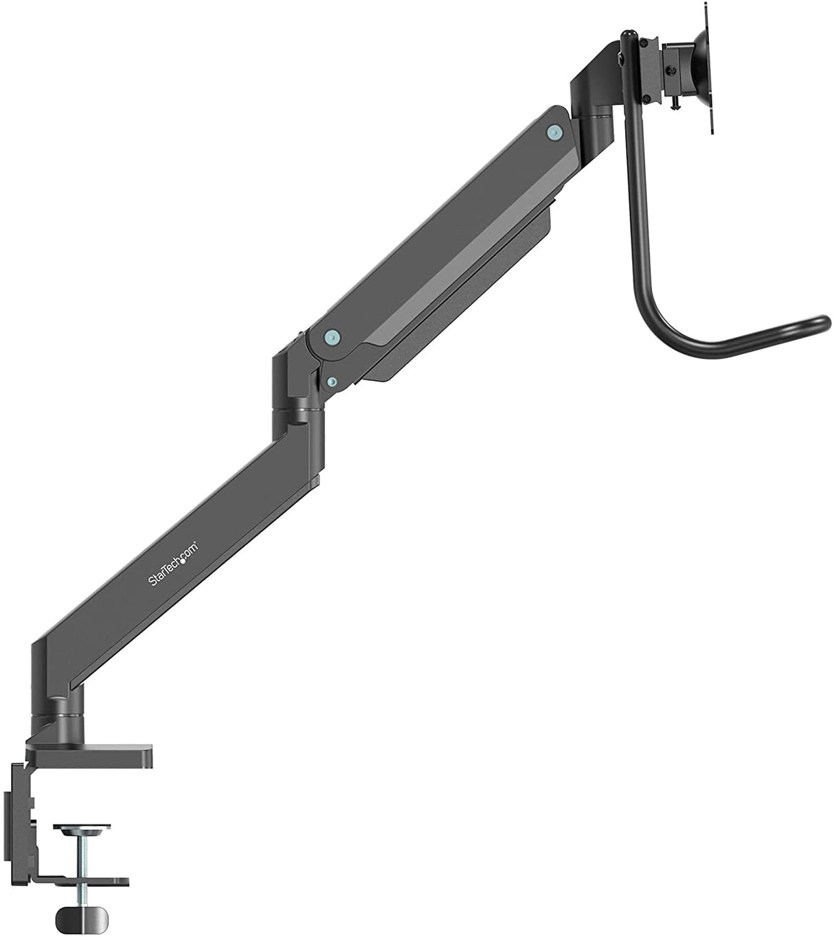 StarTech.com Desk Mount Dual Monitor Arm - Ergonomic Dual Monitor VESA Mount 32" (17.6lb) Displays - Crossbar Handle for Synchronized Full Motion - Height Adjustable - C-Clamp/Grommet (ARMSLMBARDUO)