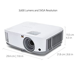 ViewSonic 3800 Lumens SVGA High Brightness Projector for Home and Office with HDMI Vertical Keystone (PA503S) White/gray