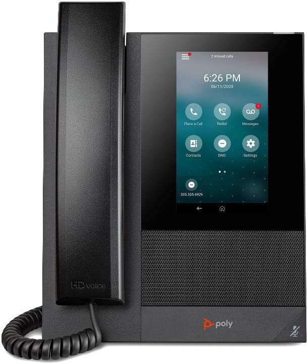 Poly CCX 400 Desktop Business Media Phone (Polycom) - with Handset - Open SIP - Power Over Ethernet (POE) - 5-Inch Color Touchscreen - Works with Zoom, Teams, &amp; More