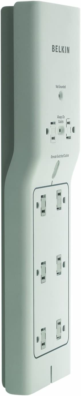 Belkin 8-Outlet Conserve Switch Surge Protector, 4ft Cord and Remote, White Energy Conserve Surge with Remote