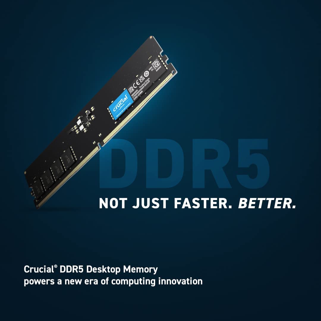 Crucial RAM 32GB Kit (2x16GB) DDR5 4800MHz CL40 Desktop Memory CT2K16G48C40U5 32GB Kit (2x16GB) DDR5 UDIMM