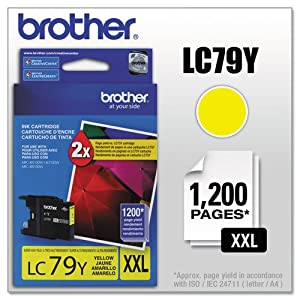 Brother Printer LC79Y Super High Yield (XXL) Yellow Cartridge Ink - Retail Packaging