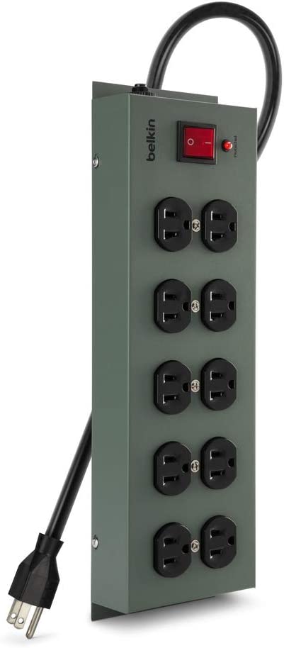 Belkin Store and Charge (AC Classroom Charging Station for Laptops, Tablets) &amp; 10-Outlet Metal Power Strip Surge Protector, 15ft Cord AC Charge Charging Station + Charger