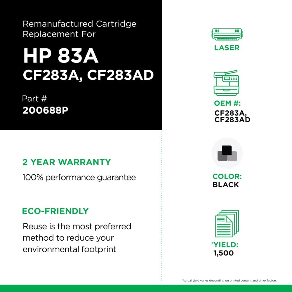Clover imaging group Clover Remanufactured Toner Cartridge Replacement for HP CF283A (HP 83A) | Black