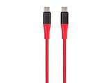 Monoprice Durable USB 2.0 Type-C Charge and Sync Kevlar Reinforced Nylon-Braid Cable - 6 Feet - Red, 5A/100W, High-Strength Aluminum Connectors - AtlasFlex Series Red 6 Feet