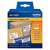 Brother Genuine DK-1202 Die-Cut Shipping Paper Labels, Long Lasting Reliability, 300 Labels Per Roll, (1) Roll per Box 1 Roll