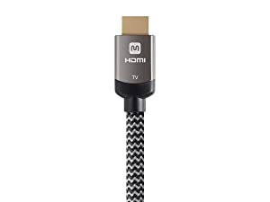 Monoprice Active High Speed HDMI Cable - 60 feet - Gray, 4K @ 24Hz 10.2Gbps 24AWG YUV 4:2:0 CL3 - Luxe Series Black 60ft