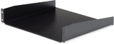 StarTech.com 2U Server Rack Shelf - Universal Rack Mount Cantilever Shelf for 19" Network Equipment Rack &amp; Cabinet - Heavy Duty Steel – Weight Capacity 44lb/20kg - 16" Deep Tray, Black (CABSHELF) 16" Depth 2U