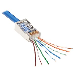 Tripp Lite Ca6 RJ45 Pass-Through FTP Modular Plug 100 Pack (N232-100-FTP) FTP 100-Pack