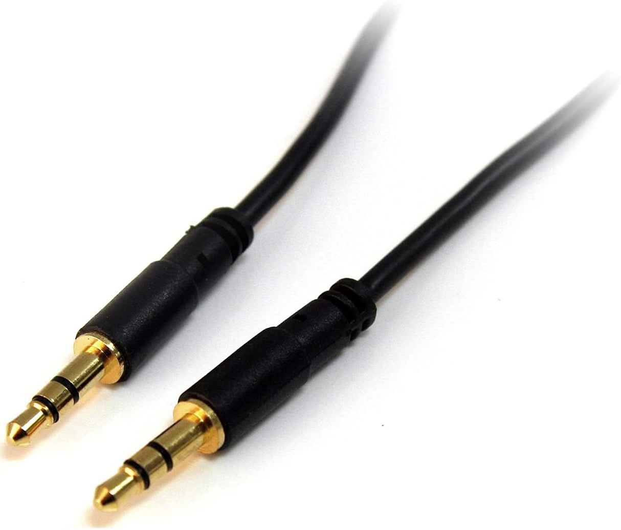 StarTech.com 3.5mm Audio Cable - 10 ft - Slim - M / M - AUX Cable - Male to Male Audio Cable - AUX Cord - Headphone Cable - Auxiliary Cable (MU10MMS), Black 10ft Straight Audio Cable