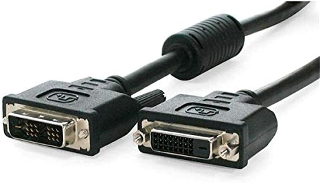 StarTech.com DVI Extension Cable - 6 ft - Single Link - Male to Female Cable - 1920x1200 - DVI-D Cable - Computer Monitor Cable - DVI Cord (DVIDSMF6),Black 6 ft / 2m