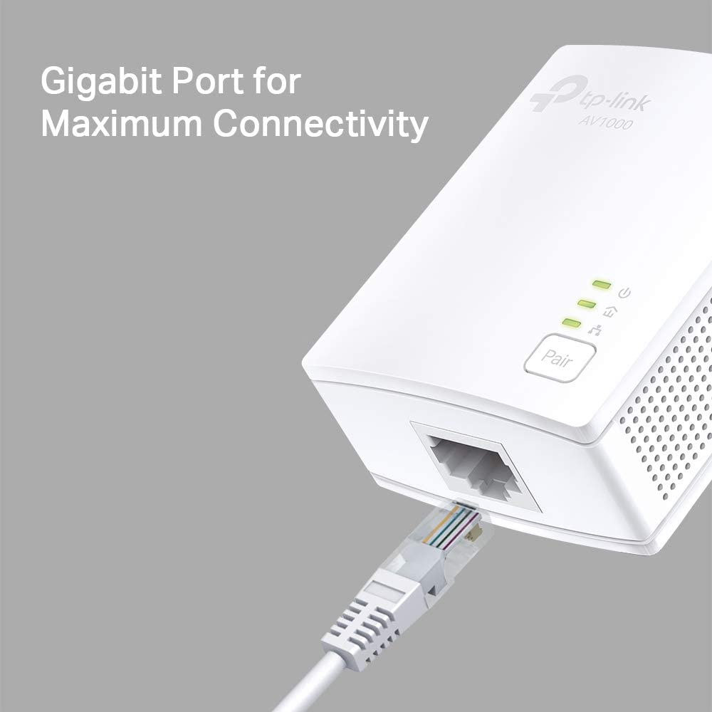 TP-Link Powerline Ethernet Adapter Starter Kit - AV1000 Gigabit Port, Plug&amp;Play, Ethernet Over Power, Nano Size, Ideal for Smart TV, Online Gaming, Wired Connection Only (TL-PA7017 KIT)