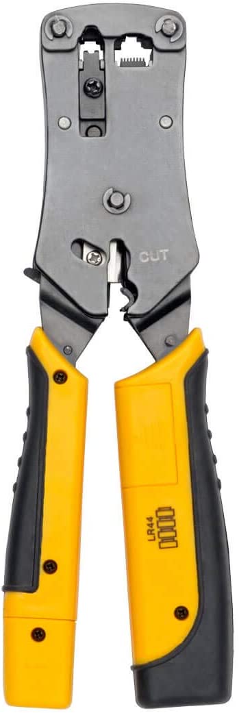 TRIPP LITE RJ11/ RJ12/ RJ45 Wire Crimper with Built in Cable Tester (T100-001-TST)