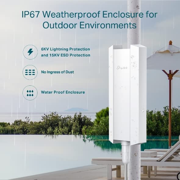 TP-Link EAP610-Outdoor | Omada WiFi6 AX1800 Wireless Gigabit Outdoor Access Point | Support Mesh, OFDMA, Seamless Roaming &amp; MU-MIMO | PoE+ Powered | IP67 | SDN Integrated | Cloud Access &amp; App AX1800, Outdoor