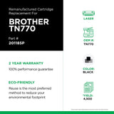 Clover imaging group Clover Remanufactured Toner Cartridge Replacement for Brother TN770 | Black | Super High Yield 4,500 Black