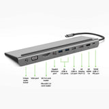 Belkin USB C Hub, 11-in-1 MultiPort Adapter Dock with 4K HDMI, DP, VGA, USB-C 100W PD Pass-Through Charging, 3 USB A, Gigabit Ethernet, SD, MicroSD, 3.5mm Ports for MacBook Pro, Air, XPS and More 11-in-1 Docking Station