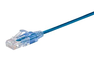 Monoprice SlimRun Cat6A Ethernet Patch Cable - Network Internet Cord - RJ45, Stranded, UTP, Pure Bare Copper Wire, 30AWG, 7 Feet, 5-Color, 5-Pack