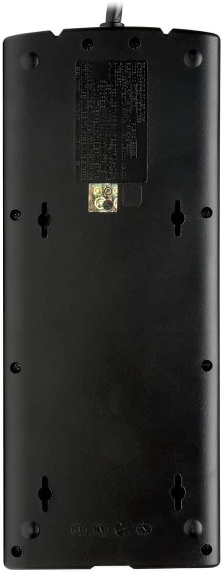 Tripp Lite 12 Outlet Surge Protector Power Strip, 8ft Cord, Right-Angle Plug, Tel/Modem/Coax/Ethernet Protection, RJ11, RJ45, &amp; $250,000 INSURANCE (TLP1208SAT) Black 12 Outlets + Tel/Modem/Coax/Ethernet Outlet