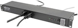 Tripp Lite 12 Outlet Isobar Rackmount PDU, 15A Surge Protected Power Strip, 15ft Cord, 5-15P, &amp; $25K INSURANCE (ISOBAR12ULTRA), Grey 15A + Isobar Surge Protection Single