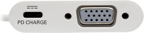 Tripp Lite USB C to VGA Video Adapter Converter 1080p w/ USB-C PD Charging Port, USB Type C, Thunderbolt 3 Compatible, USB Type-C 6in (U444-06N-V-C) VGA + Charging Port