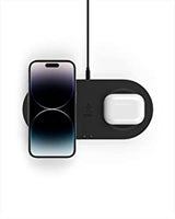 Belkin Quick Charge Dual Wireless Charging Pad - 10W Qi-Certified Charger Pad for iPhone, Samsung, Apple Airpods &amp; More - Charge While Listening to Music, Streaming Videos, &amp; Video Calls - Black black 10W Dual Pad Charger