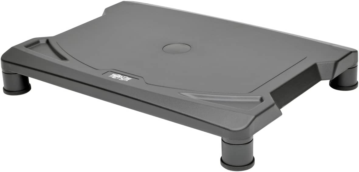 Tripp Lite Adjustable Computer Monitor Stand for Desks, 15.5 x 11.25 in., Rubber Feet, Black, 5 Year Warranty (MR1612)