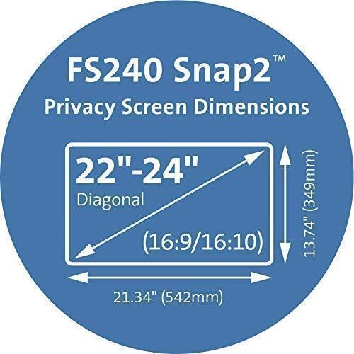 Kensington FS240 Snap2 Privacy Screen for 22-Inch to 24-Inch Widescreen 16:10 and 16:9 Monitors (K55315WW),Black 22"-24" Hanging Privacy Screen