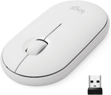 Logitech Pebble M350 Wireless Mouse with Bluetooth or USB - Silent, Slim Computer Mouse with Quiet Click for iPad, Laptop, Notebook, PC and Mac - Off White Off White Mouse