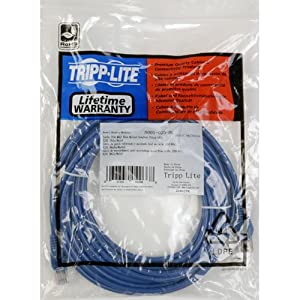 Tripp Lite Cat5e 350MHz Snagless Molded Patch Cable (RJ45 M/M) - Blue, 6-ft.(N001-006-BL) 6 Feet Blue