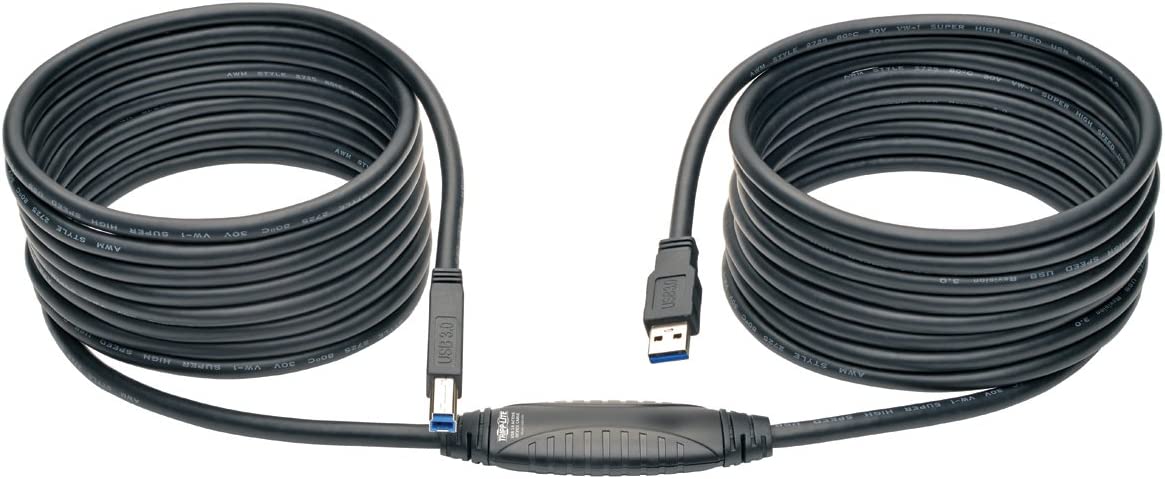 Tripp Lite USB 3.0 SuperSpeed Active Repeater Cable AB M/M, 25-ft.