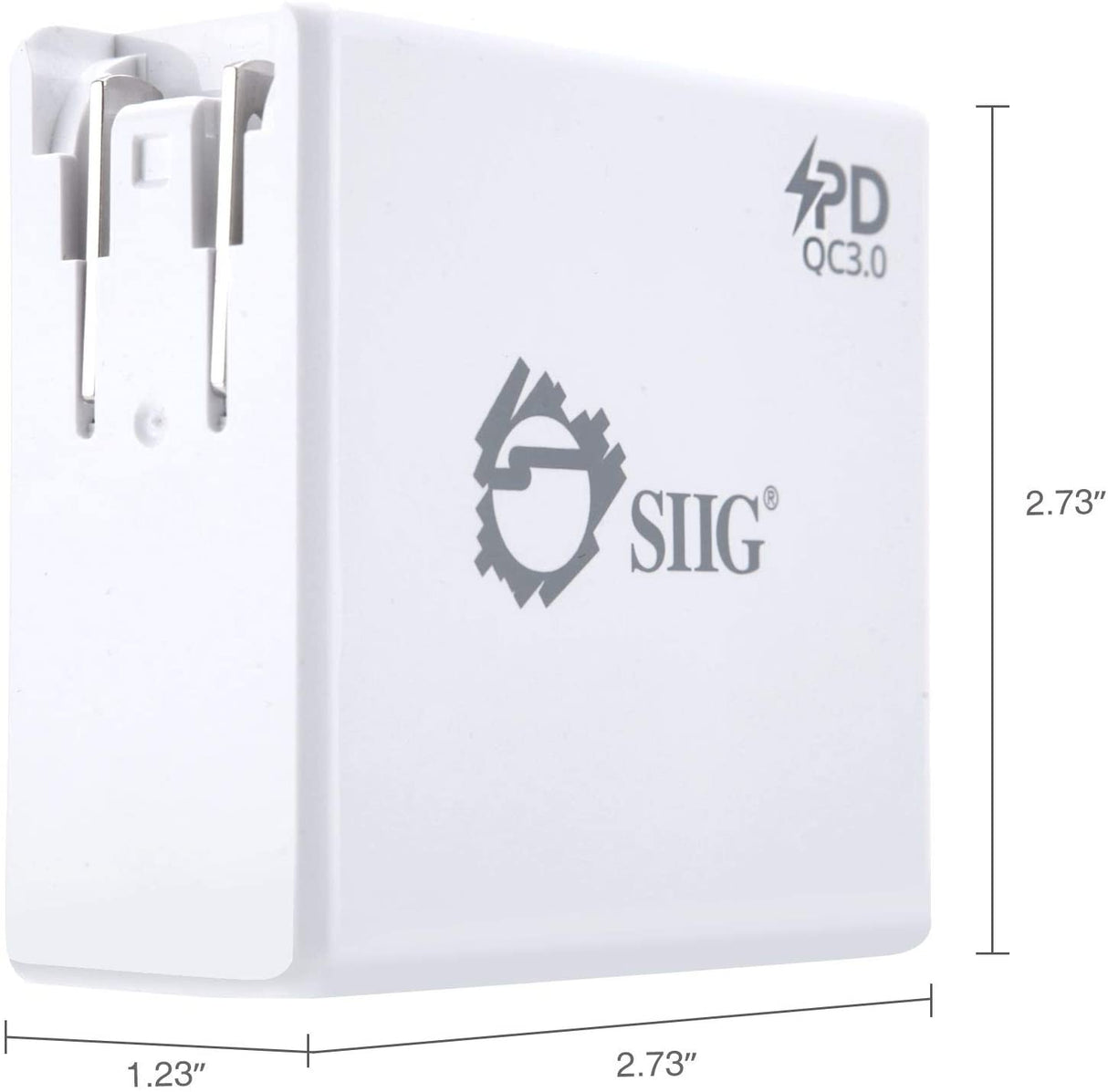 SIIG 65W USB Type C Wall Charger (USB C Power Adapter/USB C Laptop Charger/USB-C PD Charger) with Power Delivery &amp; QC 3.0 USB Port for MacBook Pro, Laptops with USB C Charging, Smart Phones