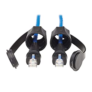 Tripp Lite Industrial CAT6 Ethernet Cable, Outdoor Rated UTP Network Patch Cable, 100W PoE, CMR-LP, IP68 Rated, Blue, 33 ft. (N200P-033BL-IND) 33-ft.